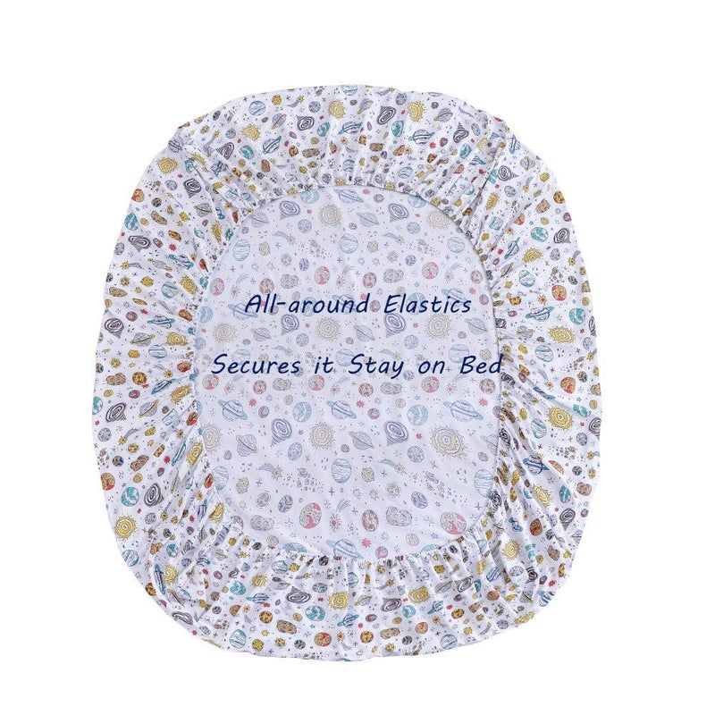 JSD مجموعة ملاءات أطفال كواكب جيس دي Universe بحجم كامل، 4 قطع بتصميم فضائي من الألياف الدقيقة بجيب عميق - Image 3